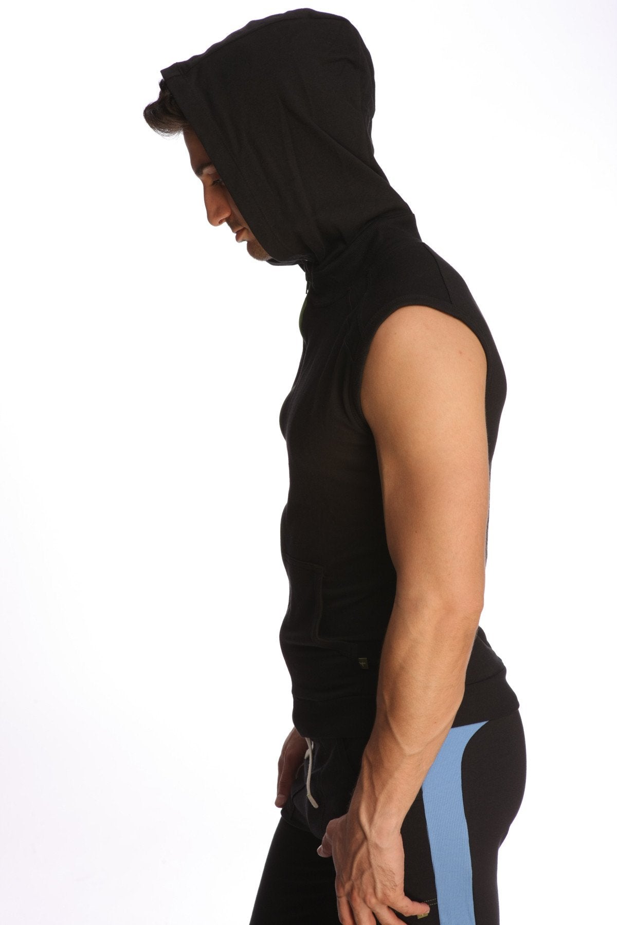 Sleeveless Zip Yoga Hoodie – Black
