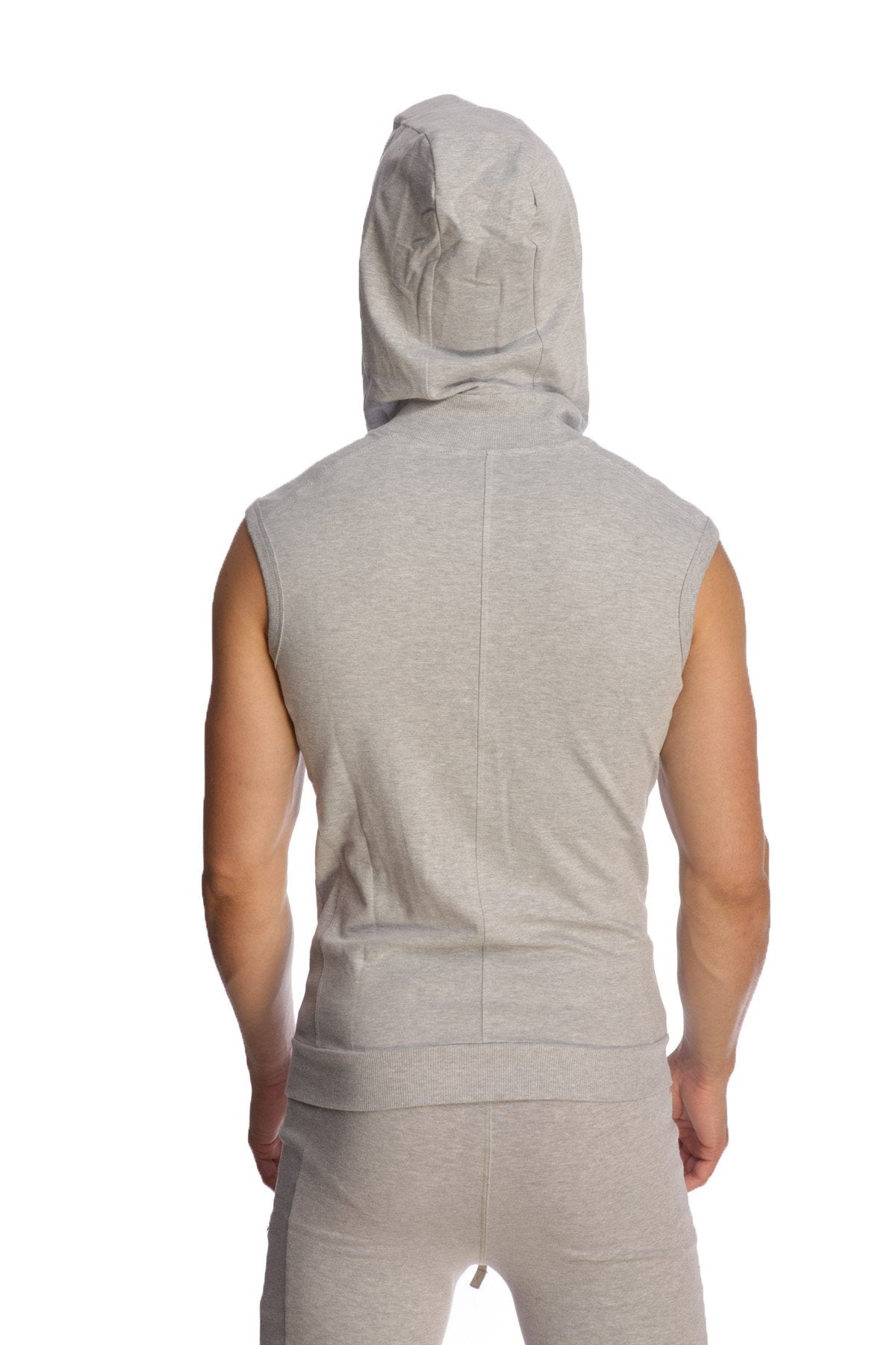 Sleeveless Yoga Hoodie – Heather Grey