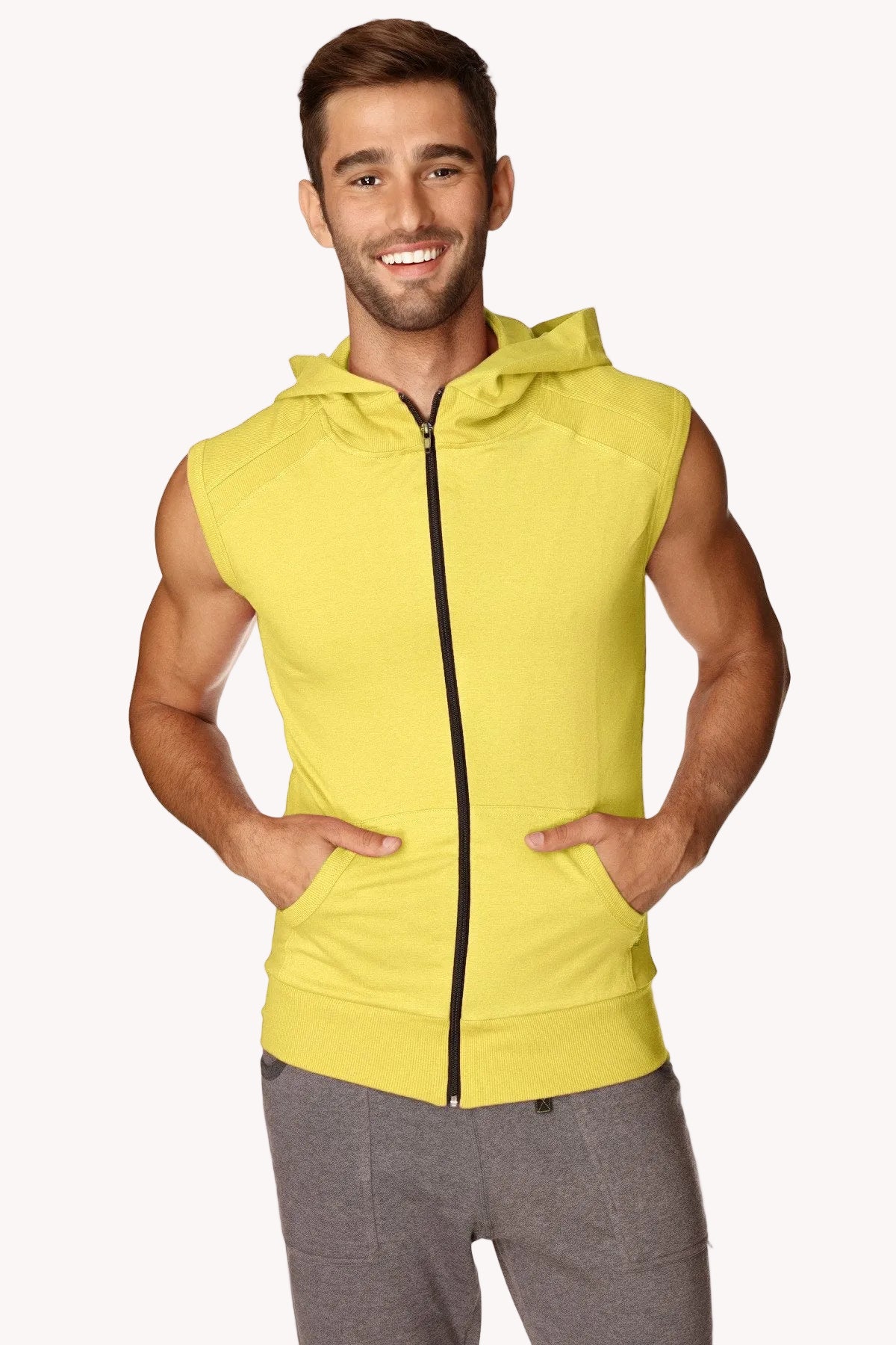 Sleeveless Yoga Hoodie – Tropic Yellow