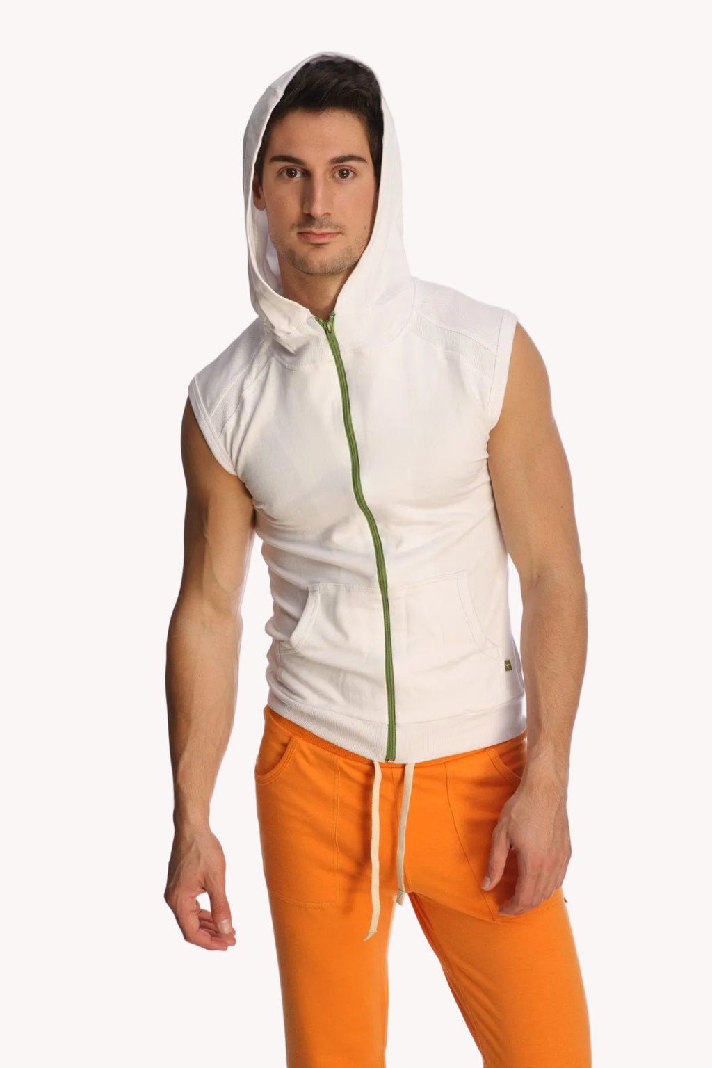 Sleeveless Yoga Hoodie – White