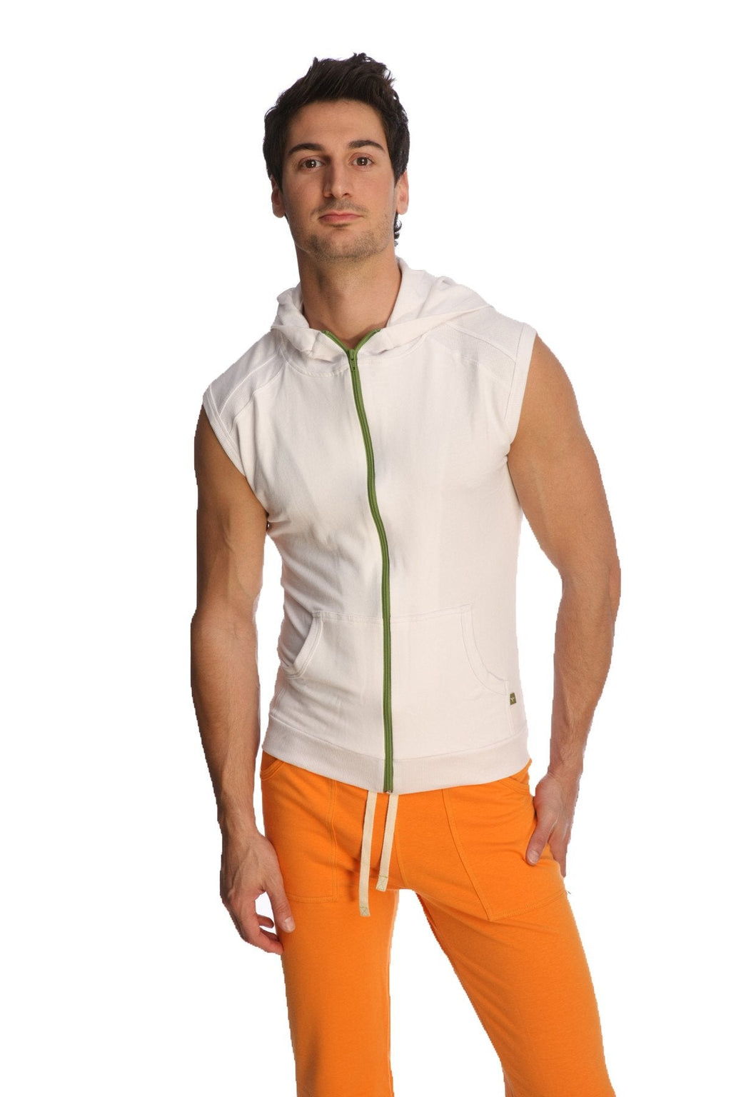 Sleeveless Yoga Hoodie – White