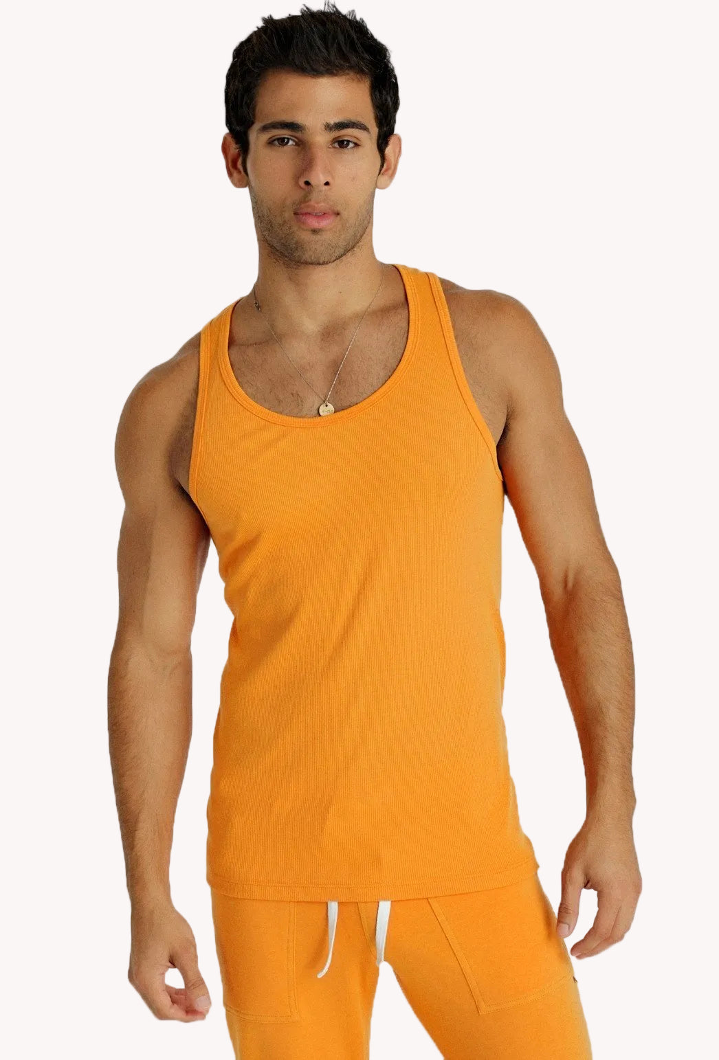 Sustain Rib Tank Top – Sun Orange