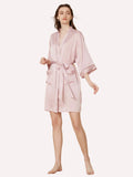 Hollow-Out Detail Short Robe with Pockets