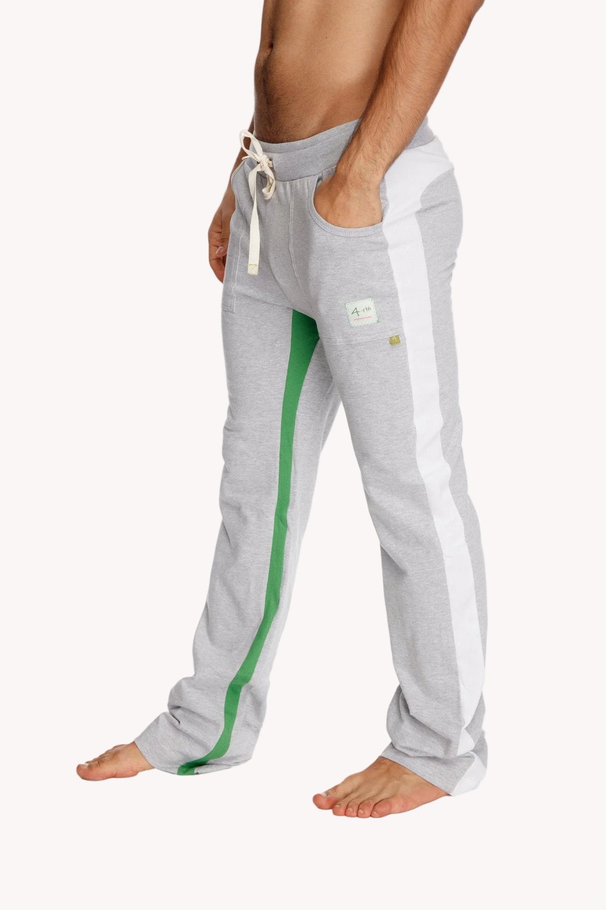 Ultra-Flex Yoga Sweatpants – Grey with White & Green