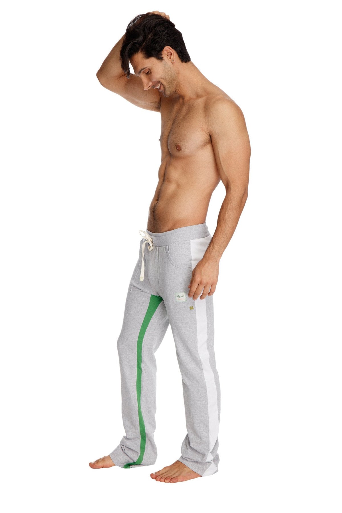 Ultra-Flex Yoga Sweatpants – Grey with White & Green