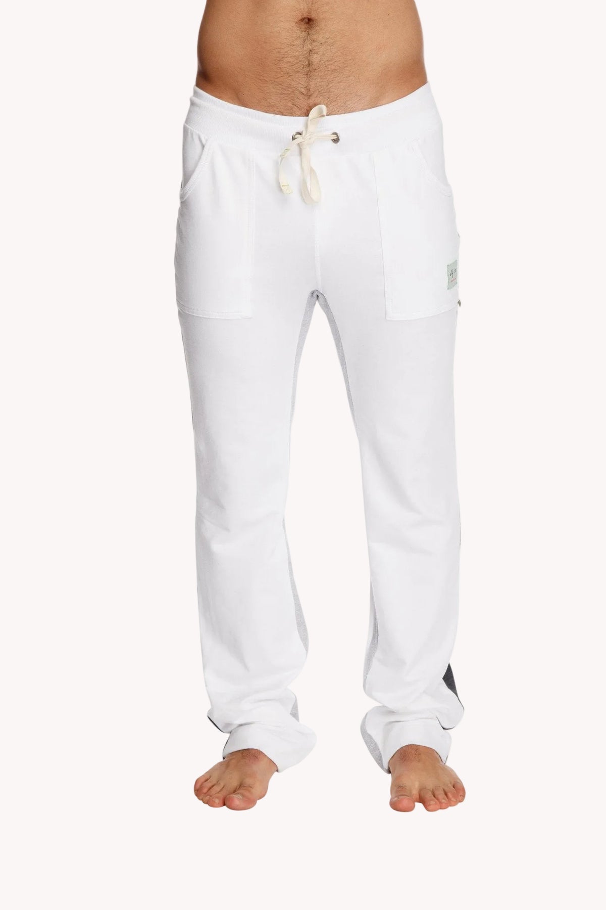 Ultra-Flex Yoga Sweatpants – White with Charcoal & Grey