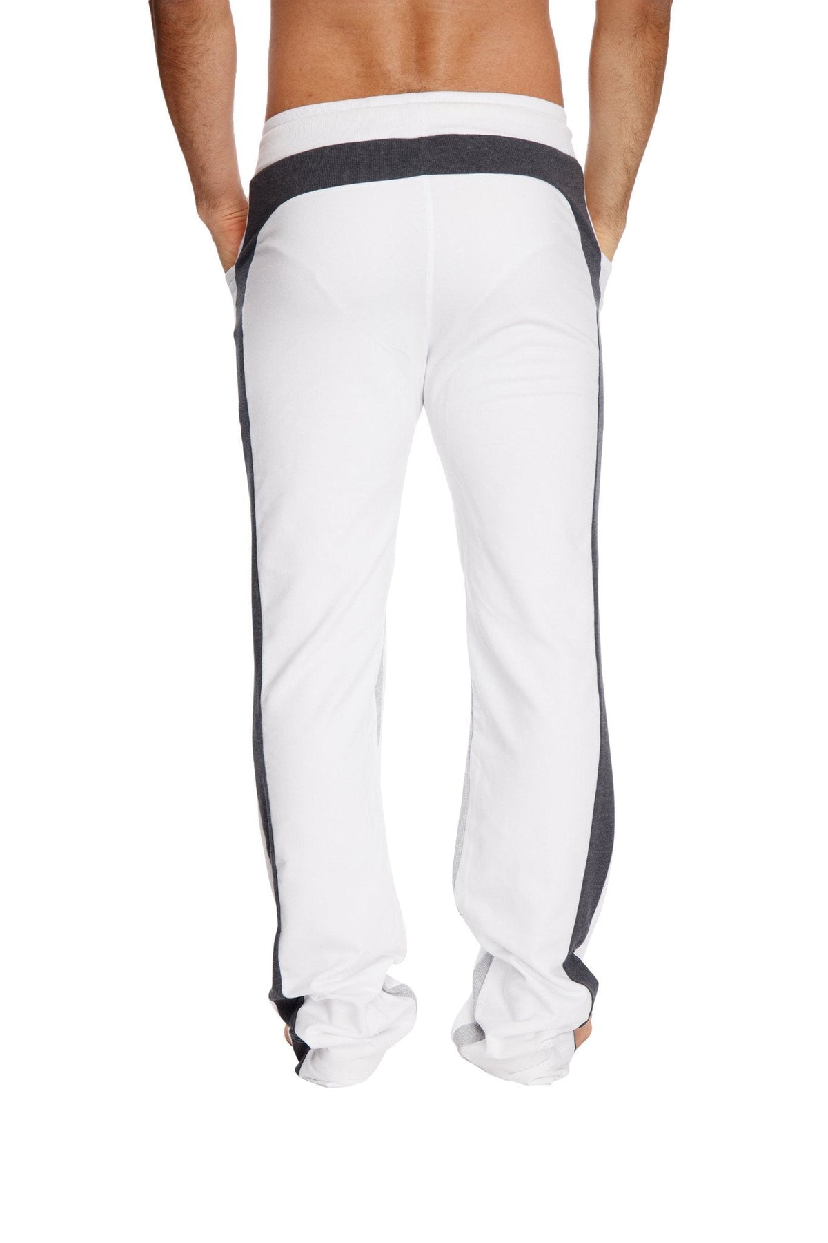 Ultra-Flex Yoga Sweatpants – White with Charcoal & Grey