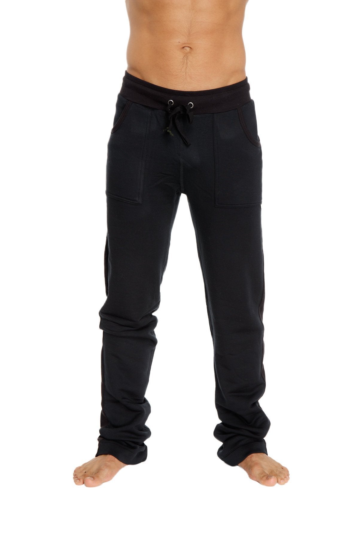 Fleece Tapered Track Sweatpants – Black