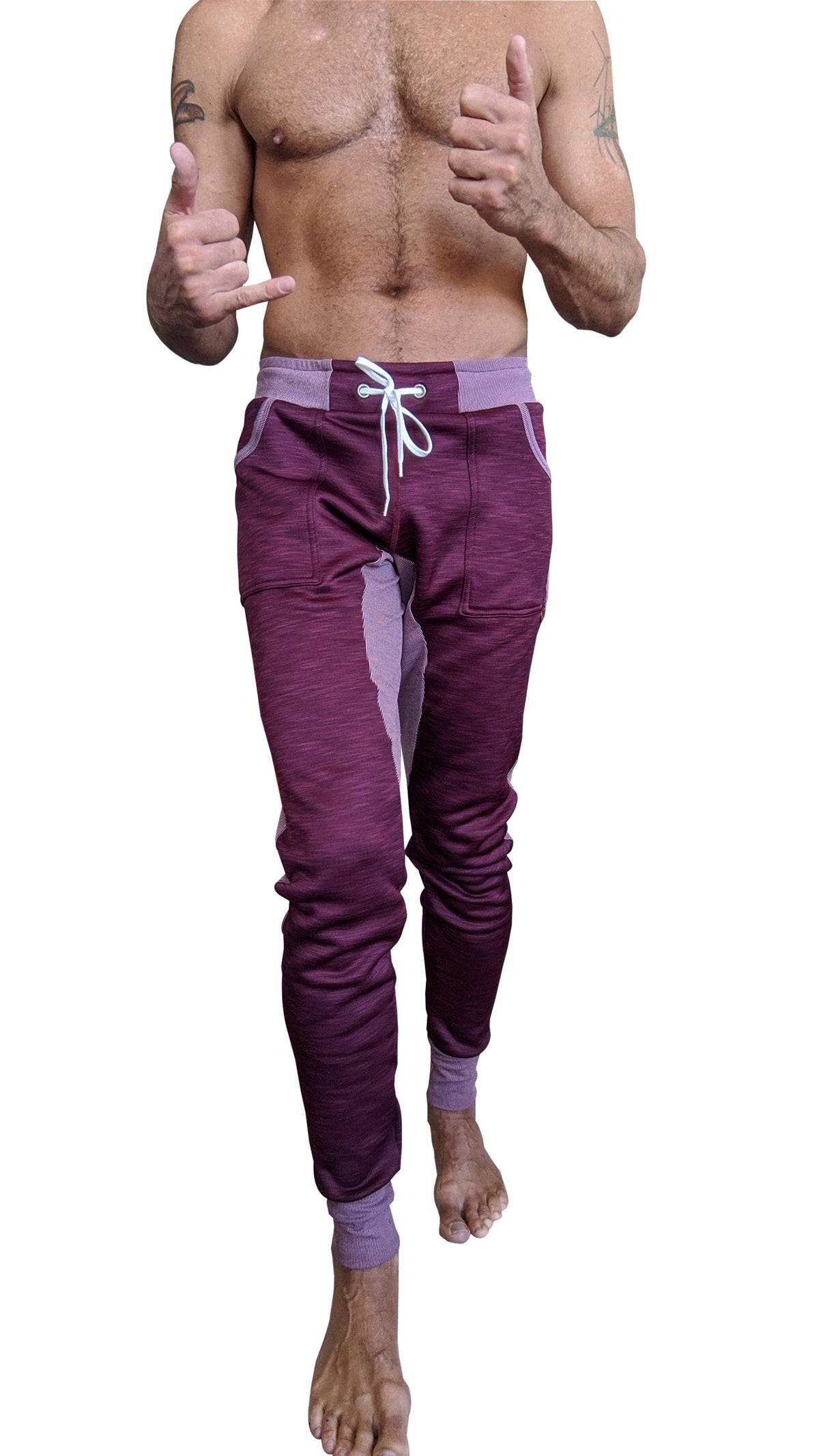 Fleece Long Cuffed Yoga Joggers – Plum Purple