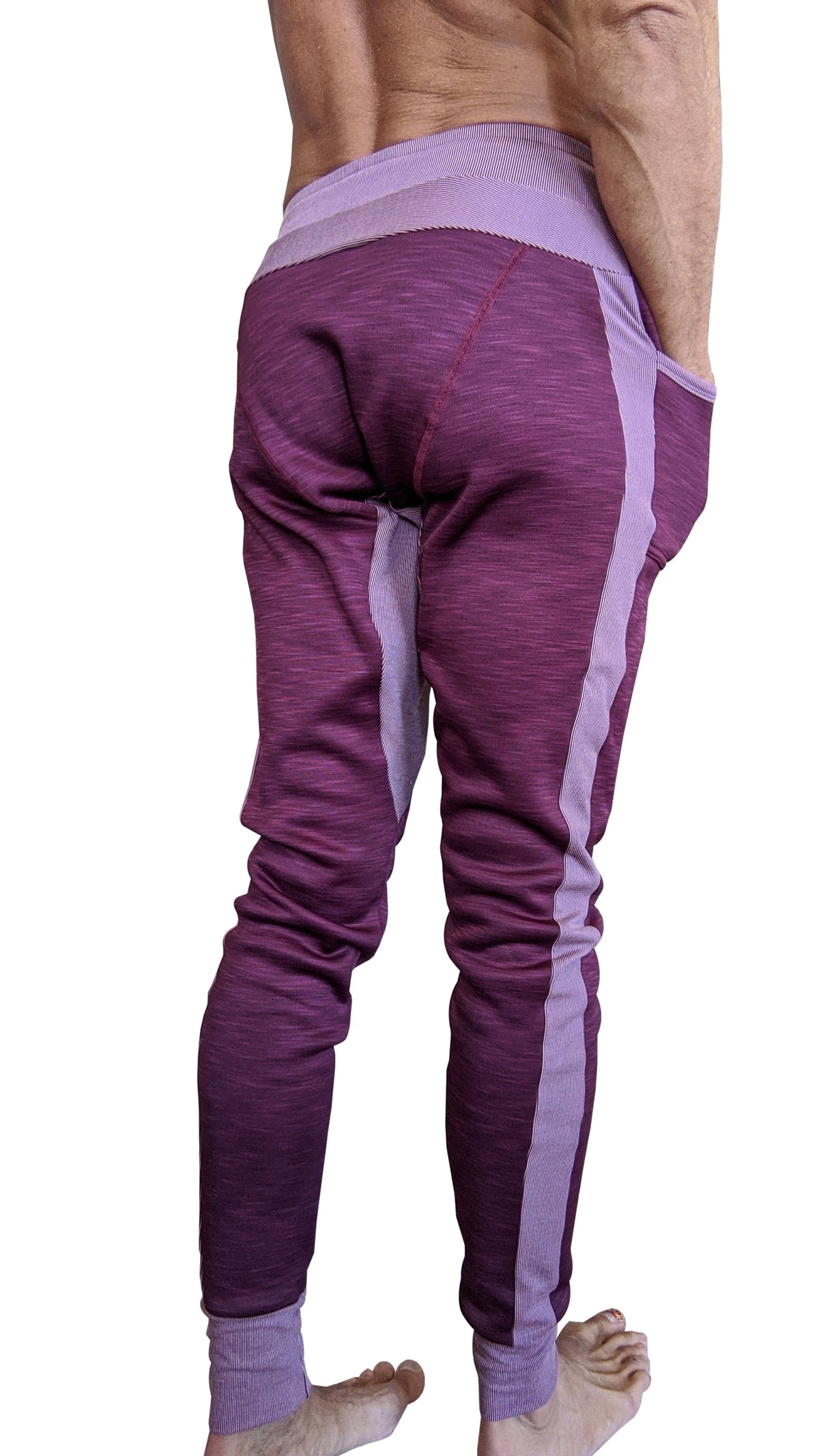 Fleece Long Cuffed Yoga Joggers – Plum Purple