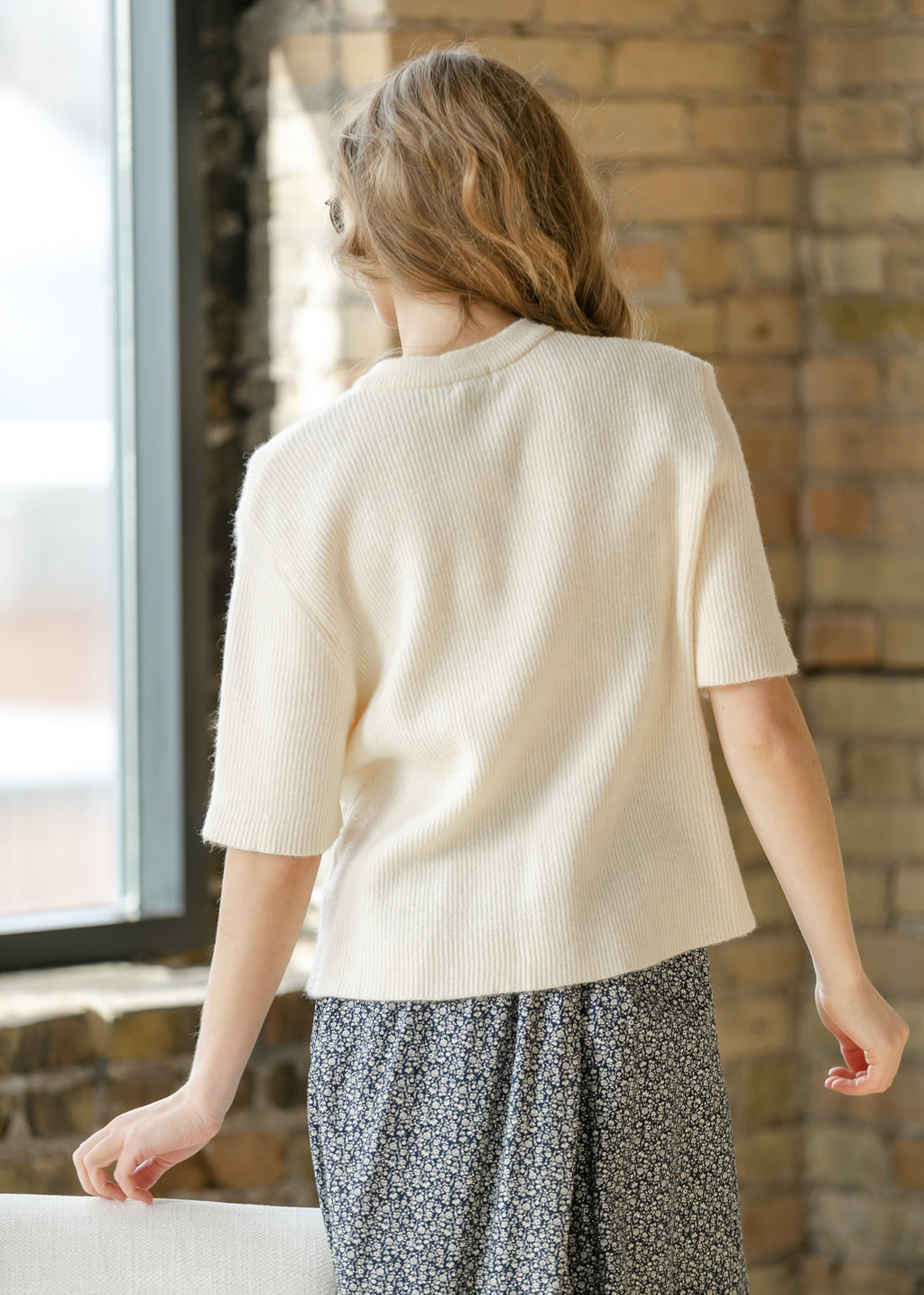 Zadie Short Sleeve Button Cardigan – Ivory